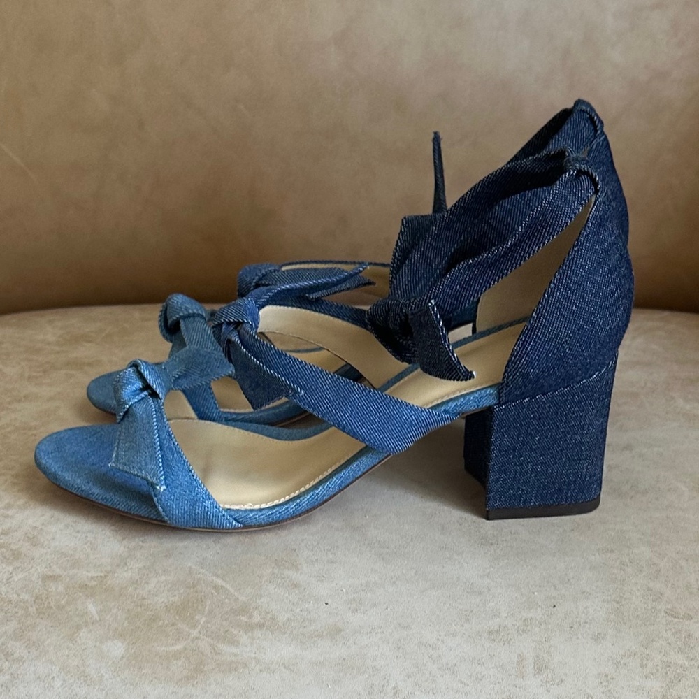Alexandre Birman Mary Knotted Blue Denim Bow Sandals EU 37/US 7 Luxury Summer - Picture 4 of 10